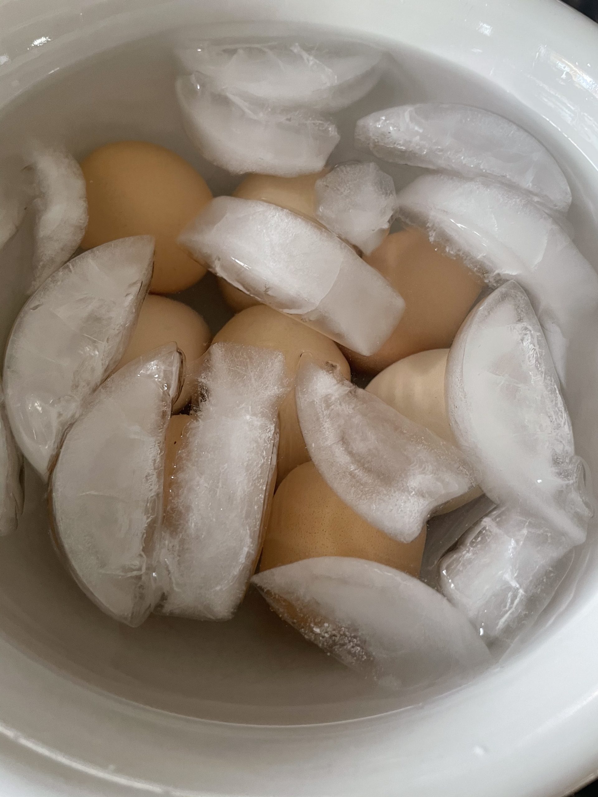 Coiling eggs after boiling